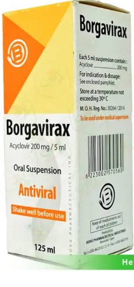 BORGAVIRAX ORAL SUSPEN 125ML