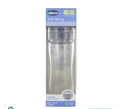 Chicco Well-Being Glass Feeding Bottle 250ml