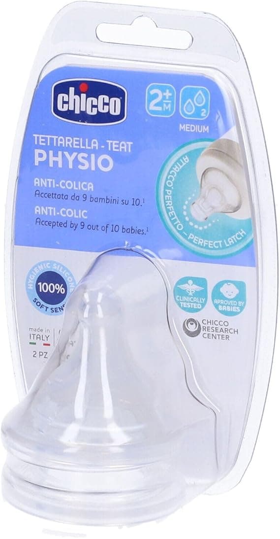 Chicco perfect 5 physio teat +2m 2pcs silicone