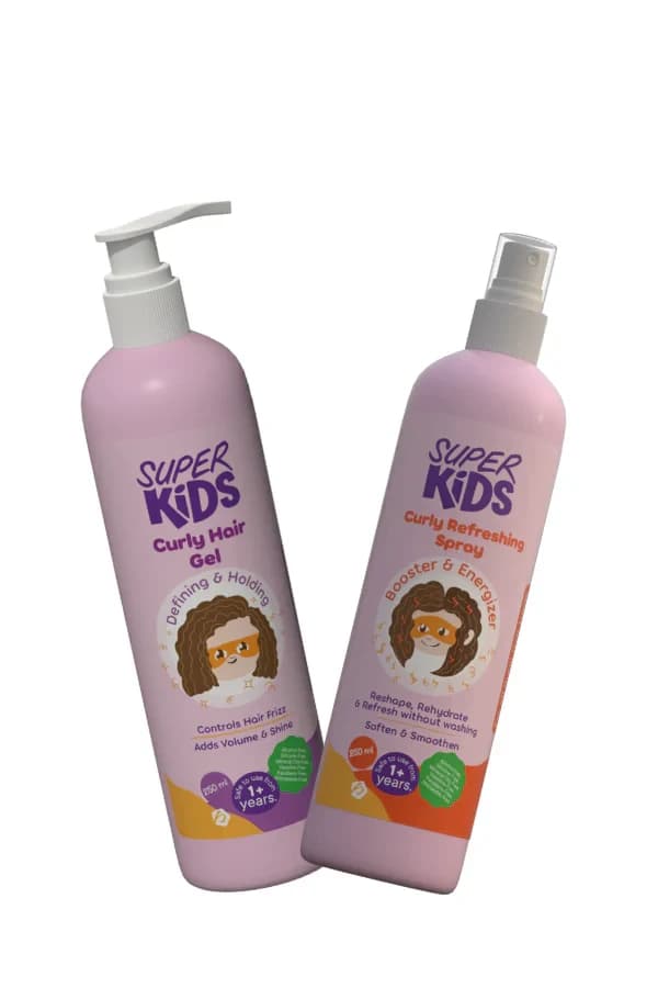 SUPER KIDS CURLY HAIR GEL+REFRESHING SPRAY